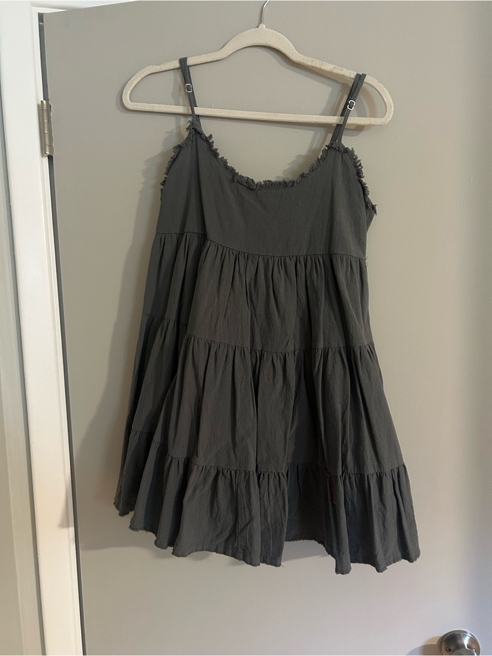 Mustard Seed Spaghetti-Strap Swing Dress - Charcoal Gray